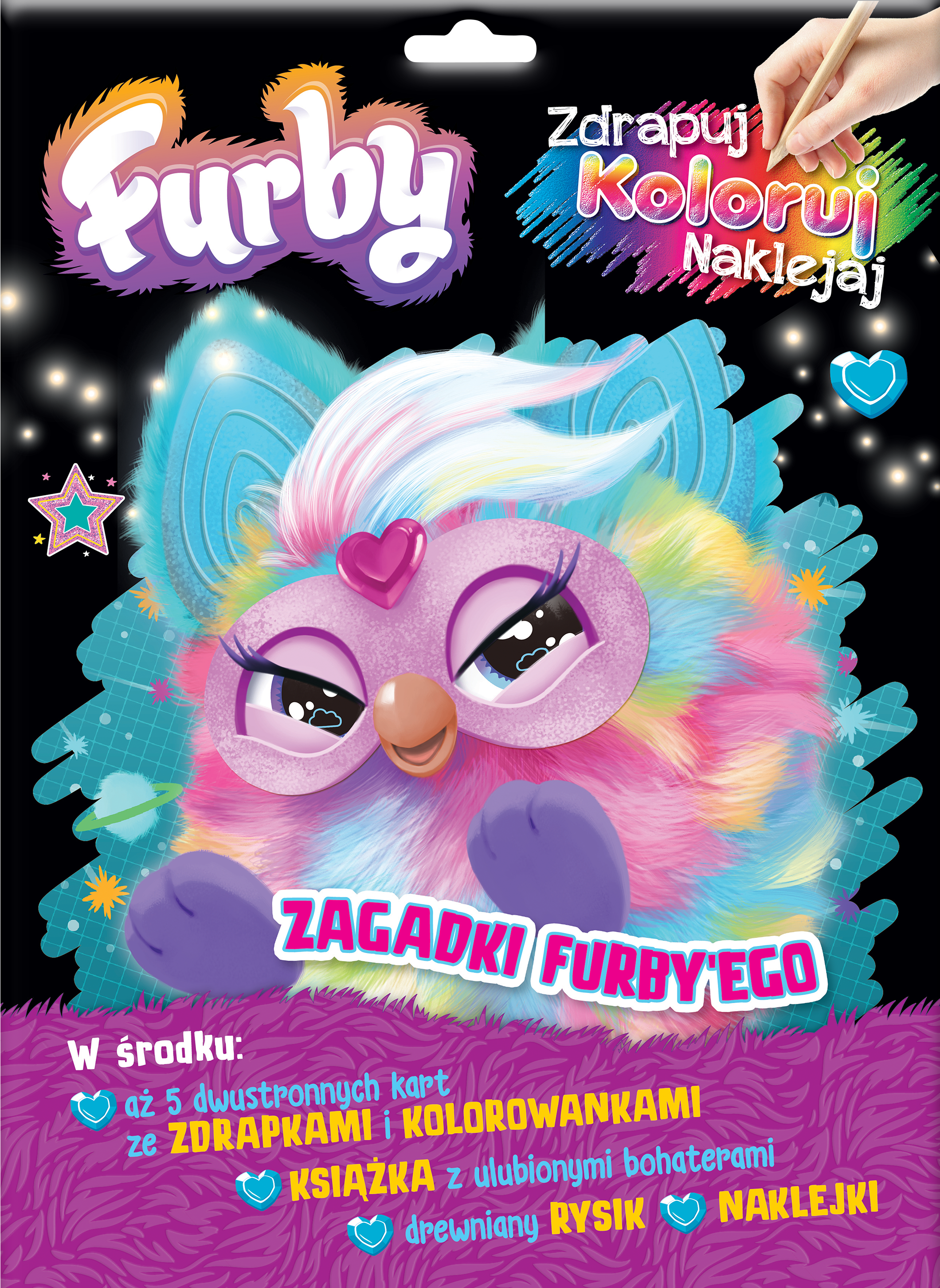 Furby. Zdrapuj, koloruj, naklejaj