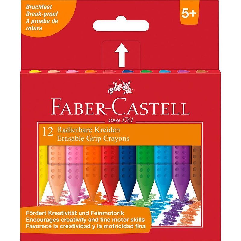 Kredki woskowe trójkątne faber-castell grip 12 kolorów