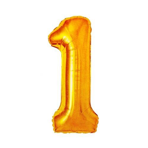 Balon foliowy złota cyfra "1"