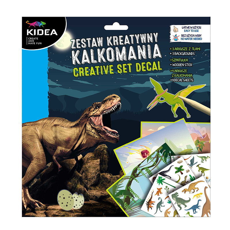 Zestaw kreatywny kalkomania kidea dinozaury