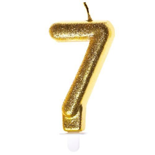 Świeczka brokatowa cyfra "7"