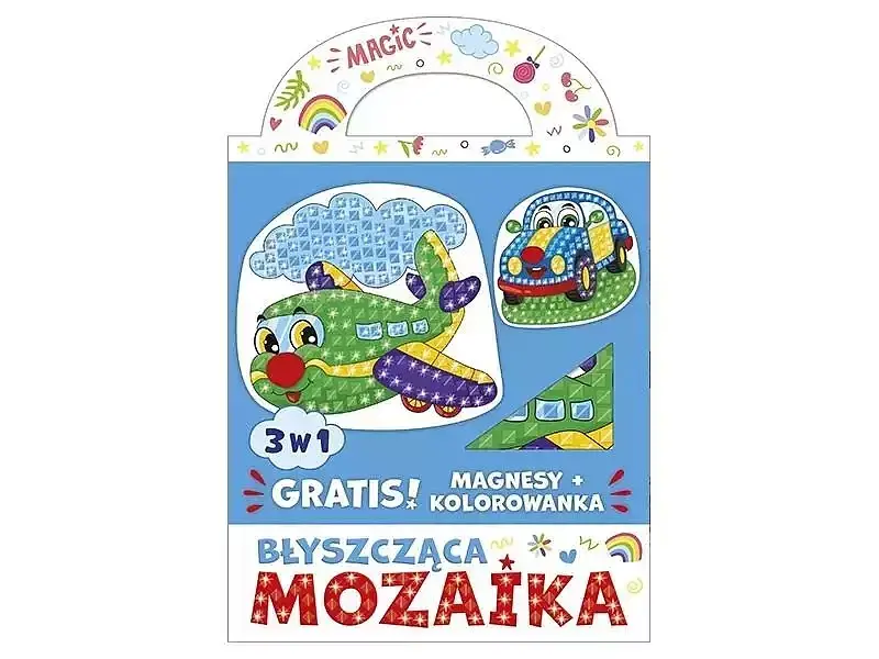 Błyszcząca mozaika 3w1 samolocik i autko