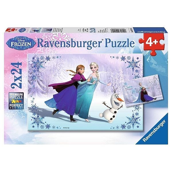 Puzzle 2x24 frozen siostry kraina lodu