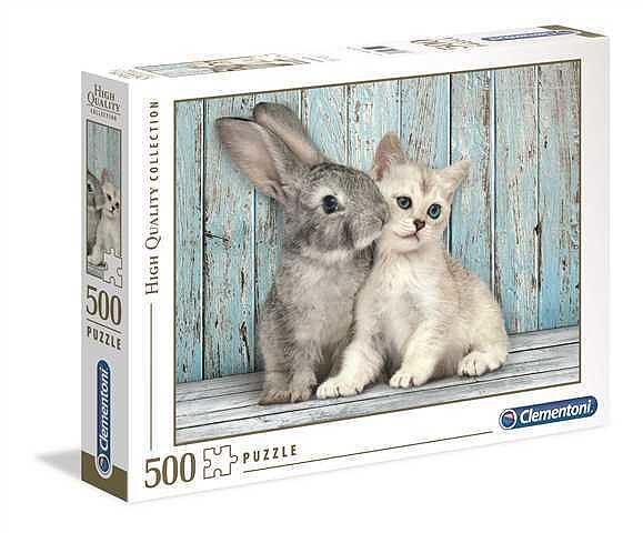 Puzzle 500 hq kot i królik 35004