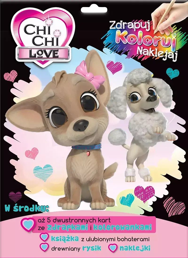 Chi Chi Love. Zdrapuj, koloruj, naklejaj