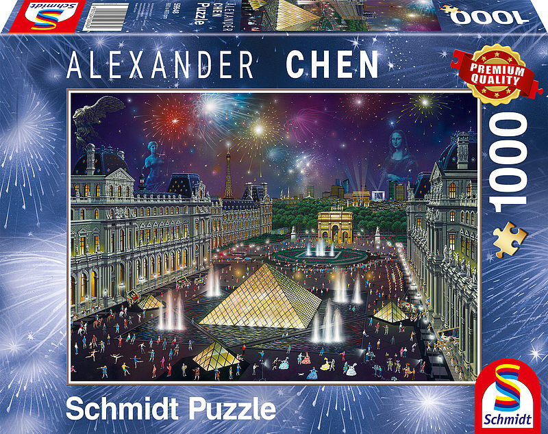 Puzzle 1000 pq fajerwerki nad luwrem a. Chen 108671