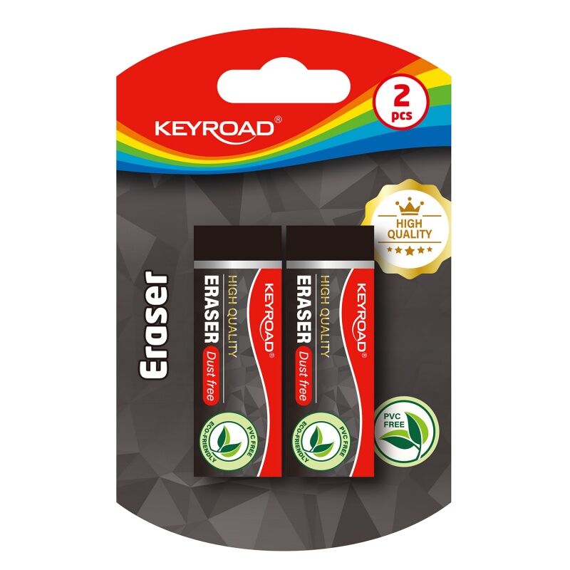 Gumka do ścierania KEYROAD techniczna czarna 2 szt. blister