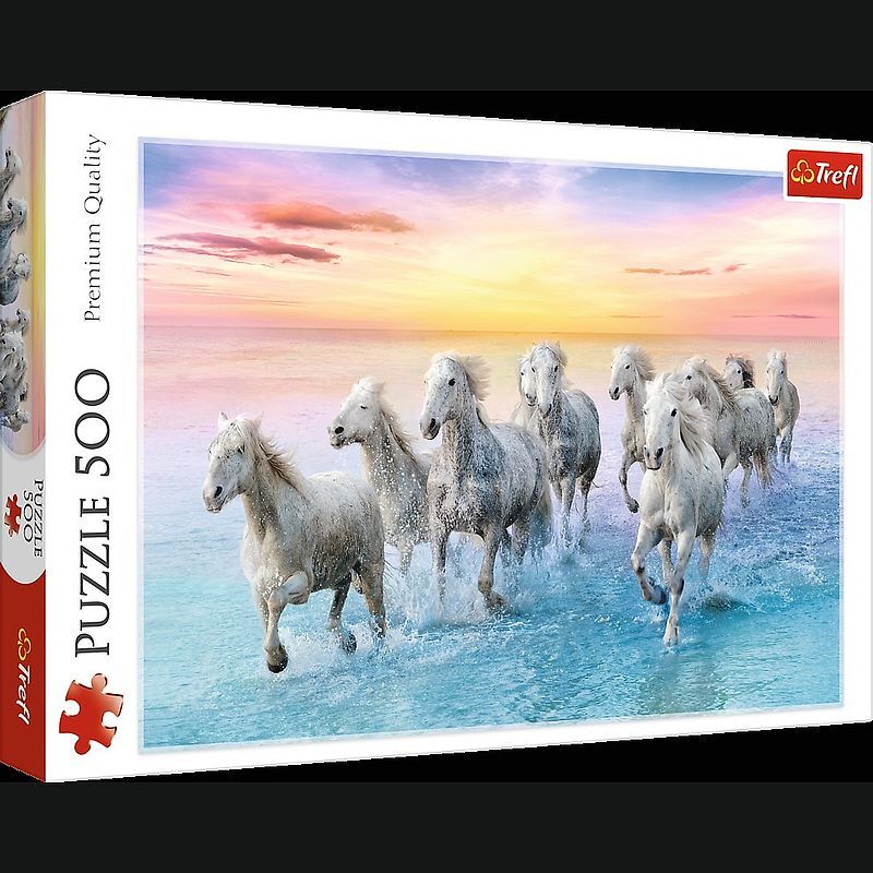 Puzzle 500 białe konie w galopie 37289