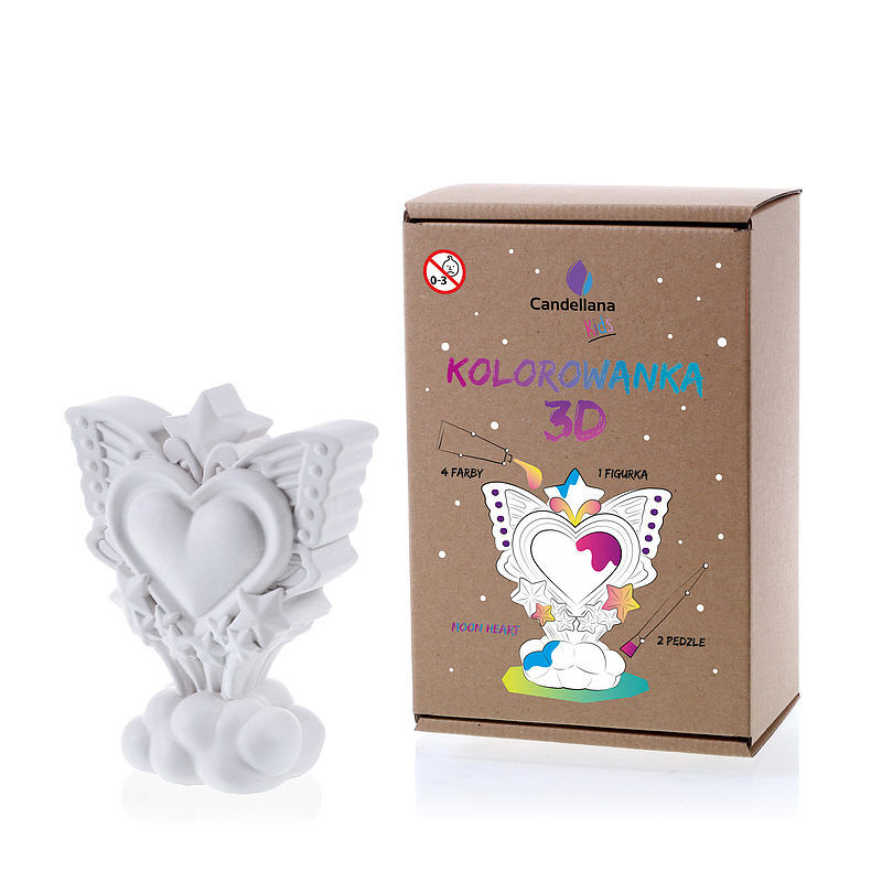 Kolorowanka 3d moon heart