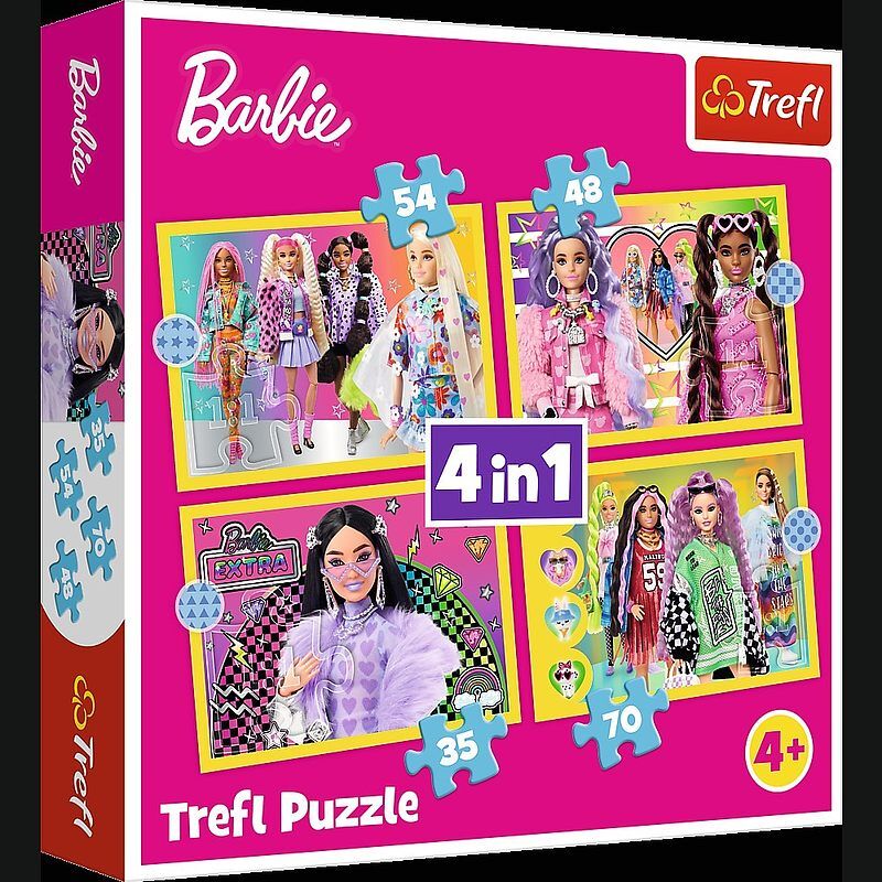 Puzzle 4w1 Barbie Wesoły świat Barbie