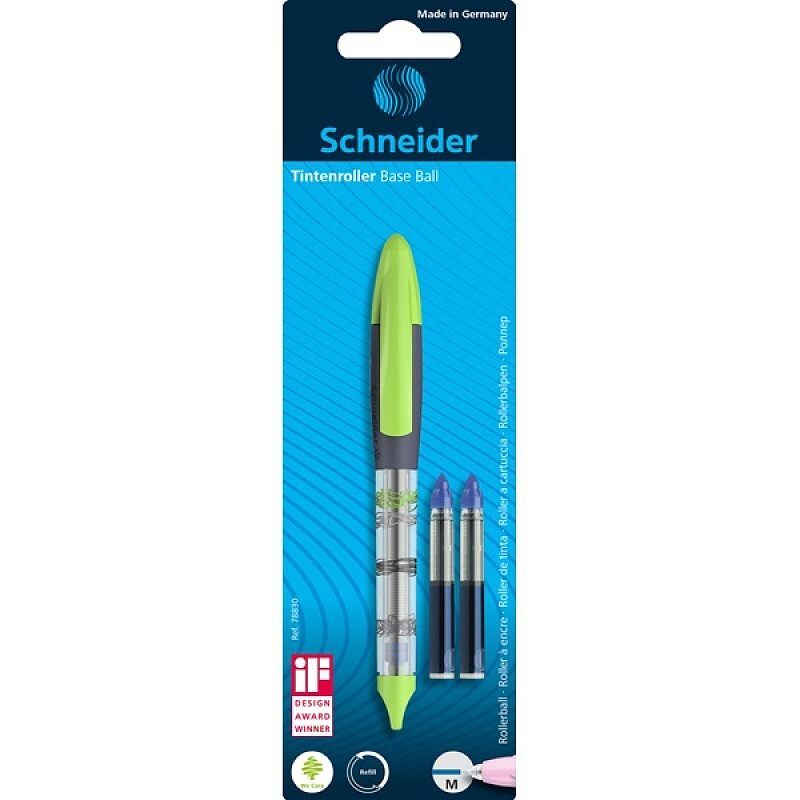 Pióro kulkowe schneider base ball + 2 cartridge 852 mix. Blister