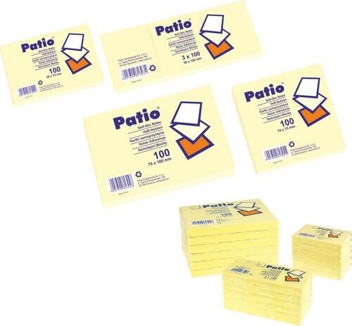 Notes samoprzylepny 3sztuki 50x40mm żółty zgrzewka 12 sztuk