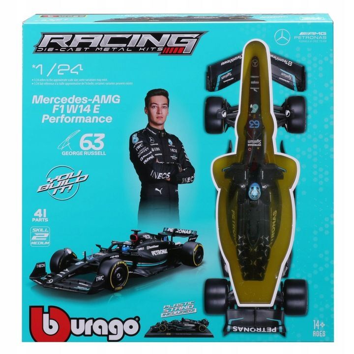 Bburago Model 1:24 F1 Kit-2023 Mercedes AMG Russell 18-28503