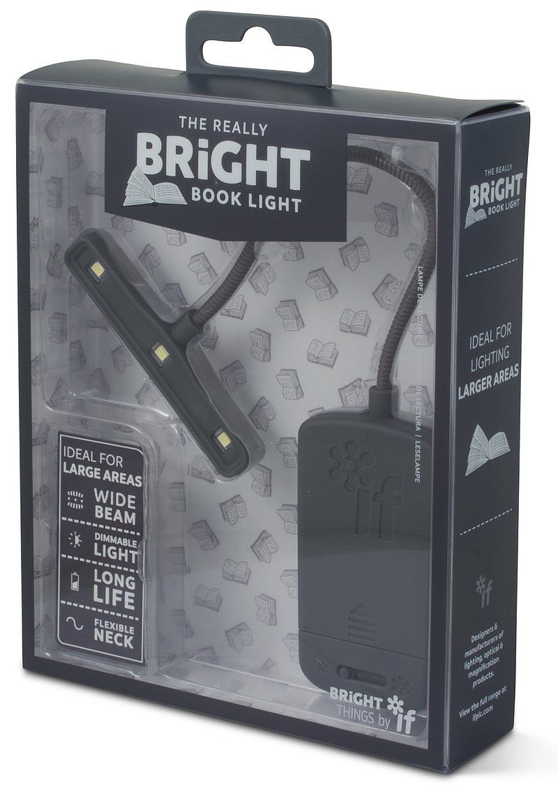 Bright book light - lampka do książki - szara