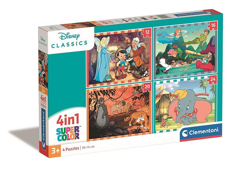 Puzzle 4 w 1 Super Kolor Disney Classic