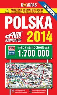 Polska 2014 Mapa samochodowa 1:700 000