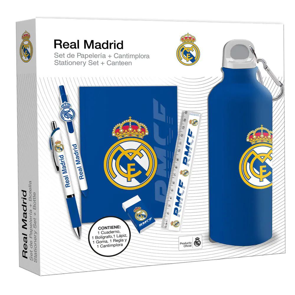Butelka 650 ml z zestawem piśmienniczy Real Madrid RM00029