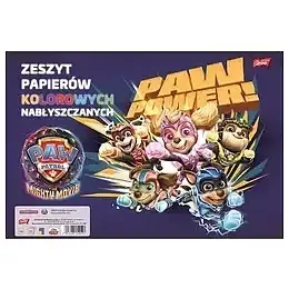 Paczka zeszyt papierów kolorowych nabłyszczanych a4 10 k. Psi patrol 25 szt