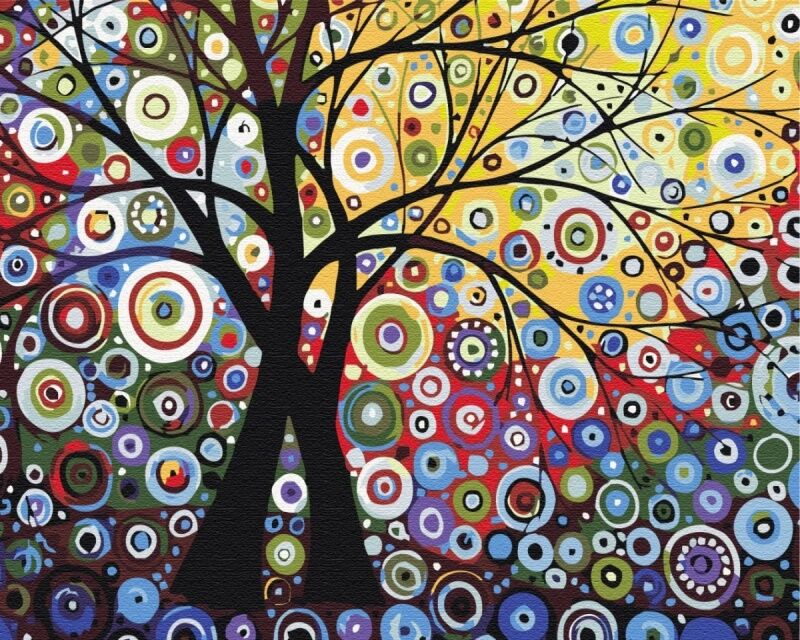 Malowanie po numerach BRUSHME 40x50 cm Drzewo szczęścia