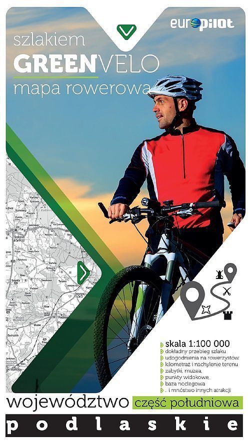 Nie tylko Green Velo. Mapa tras rowerowych w skali 1:100 000 Województwo podlaskie. Część południowa
