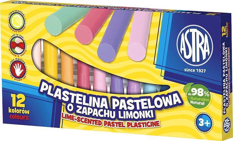 Plastelina astra pastelowa o zapachu limonki 12 kolorów