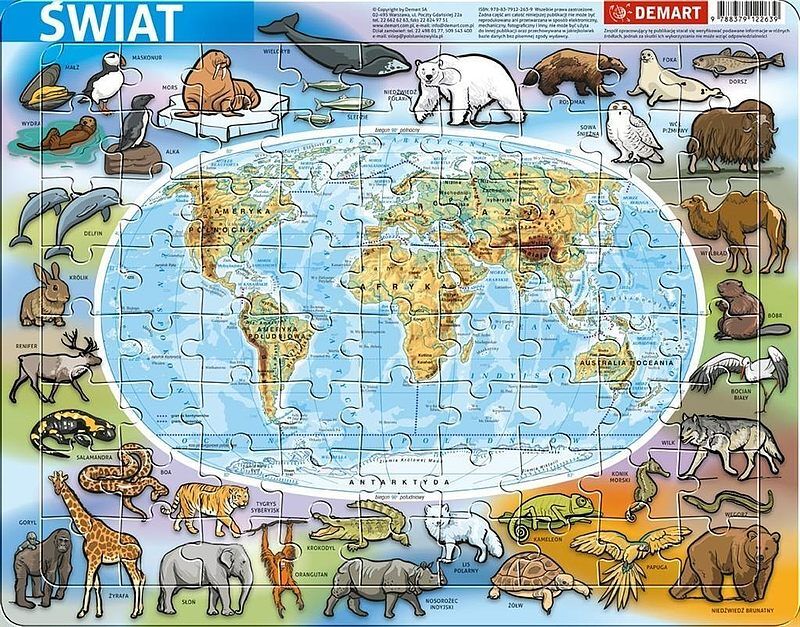 Puzzle ramkowe Świat fizyczna