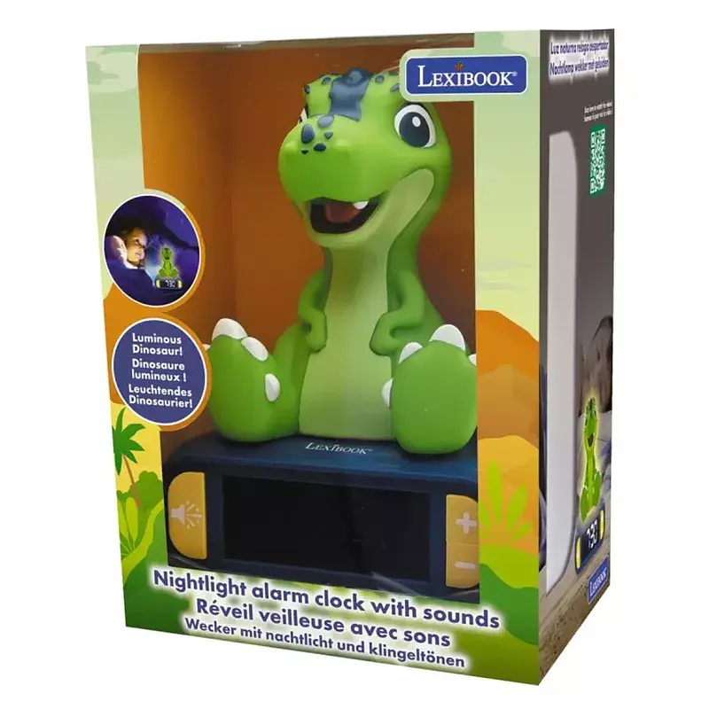 Lampka nocna budzik cyfrowy lexibook rl800dino
