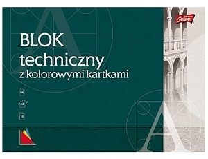 Blok techniczny z kolorowymi kartkami A3, 10 kartek UNIPAP