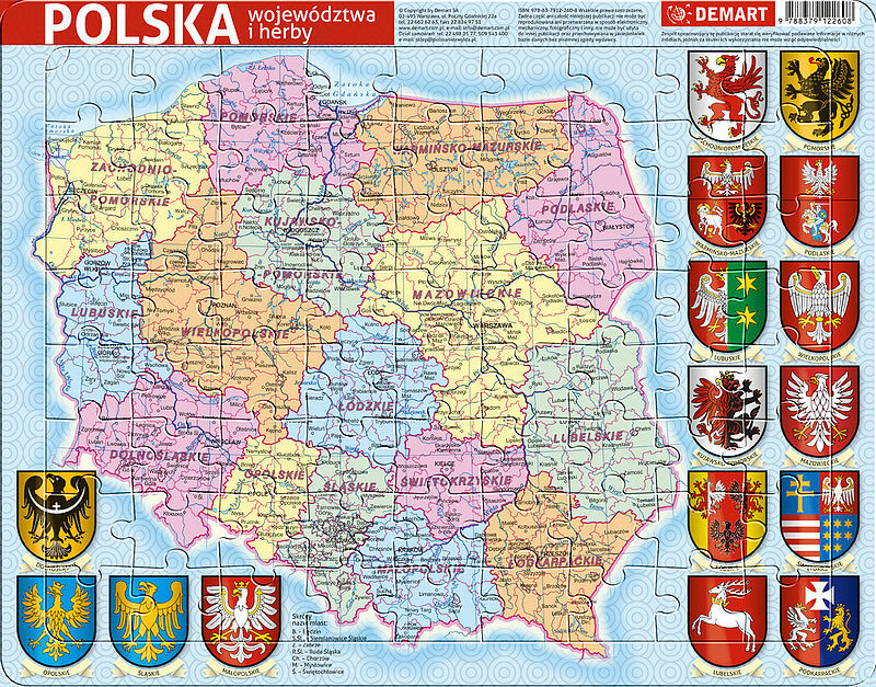 Puzzle ramkowe polska administracyjna