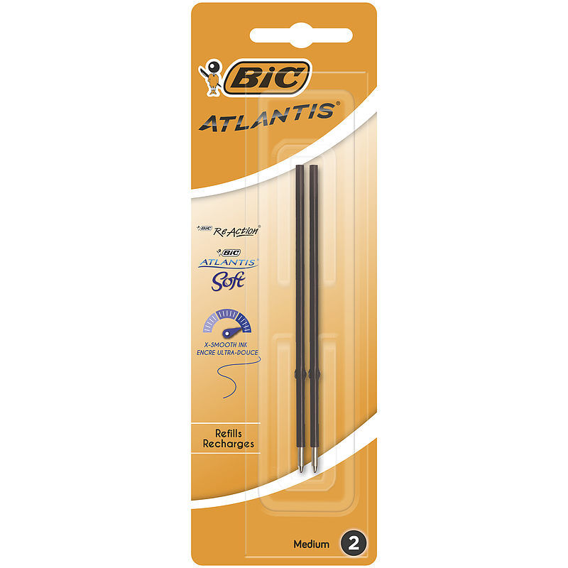 Wkład bic atlantis classic soft czarny blister 2szt