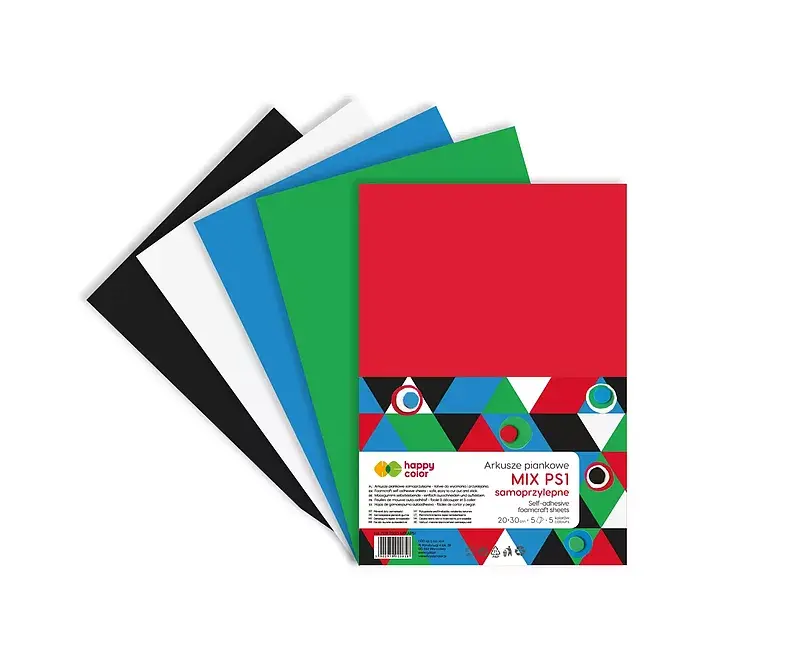 Arkusze piankowe samoprzylepne happy color a4 5 kolorów 5 ark