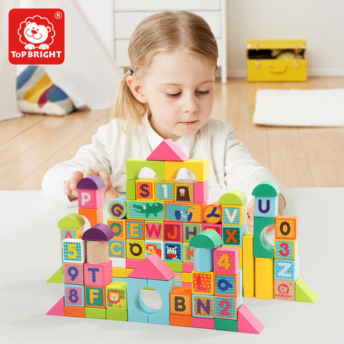 Top Bright Klocki Drewniane ABC 100 Elementów