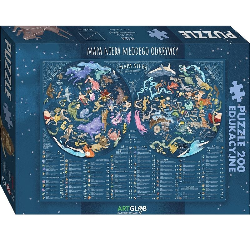 Puzzle 200 mapa nieba młodeko odkrywcy