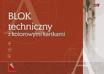 Blok techniczny a3 10k z kolorowymi kartkami pakiet 10 sztuk