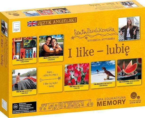 Gra memory językowe i like lubię kolekcja Beaty Pawlikowskiej