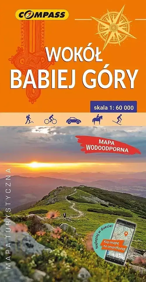 Wokół Babiej Góry. Mapa turystyczna w skali 1:60 000 (wersja wodoodporna)