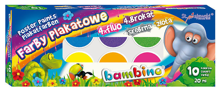 Farby plakatowe Bambino 10 kolorów