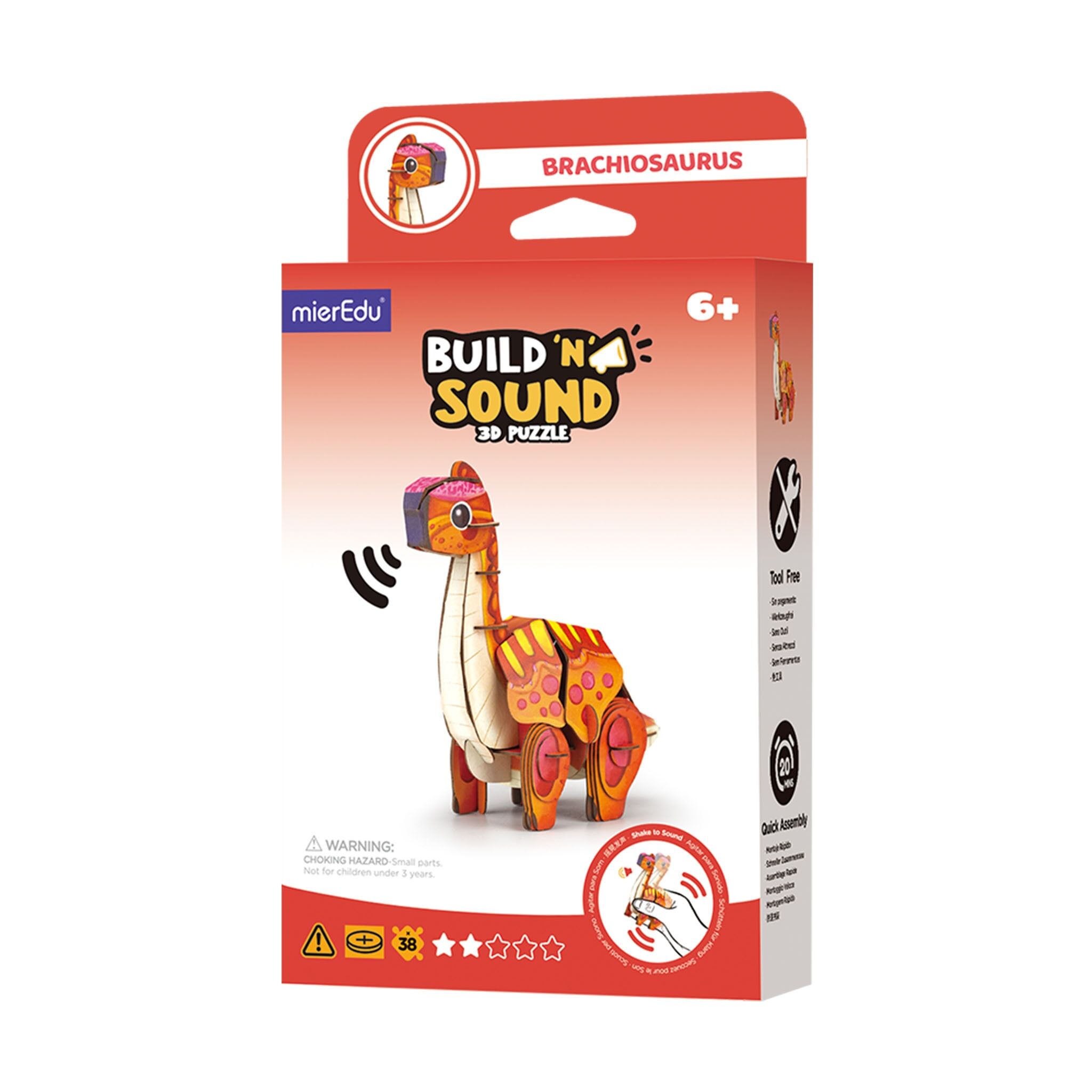 Puzzle 3D Buduj i słuchaj Brachiosaurus