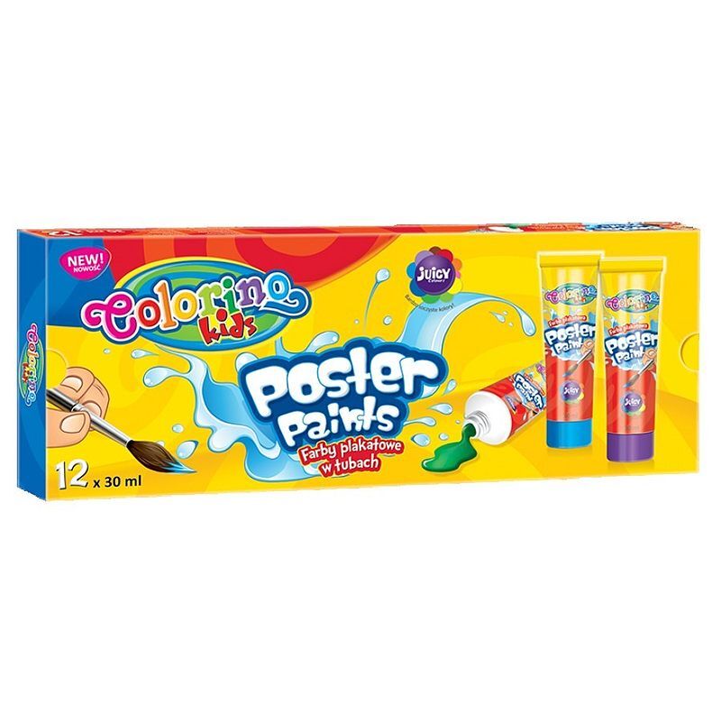 Farby colorino kids plakatowe w tubach 30 ml 12 kolorów
