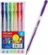 Długopisy żelowe FLUO Fun&Joy 6 kol