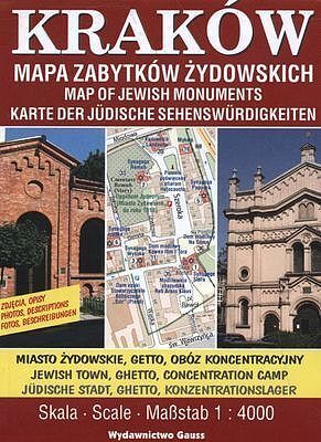 Kraków mapa zabytków żydowskich 1:4000