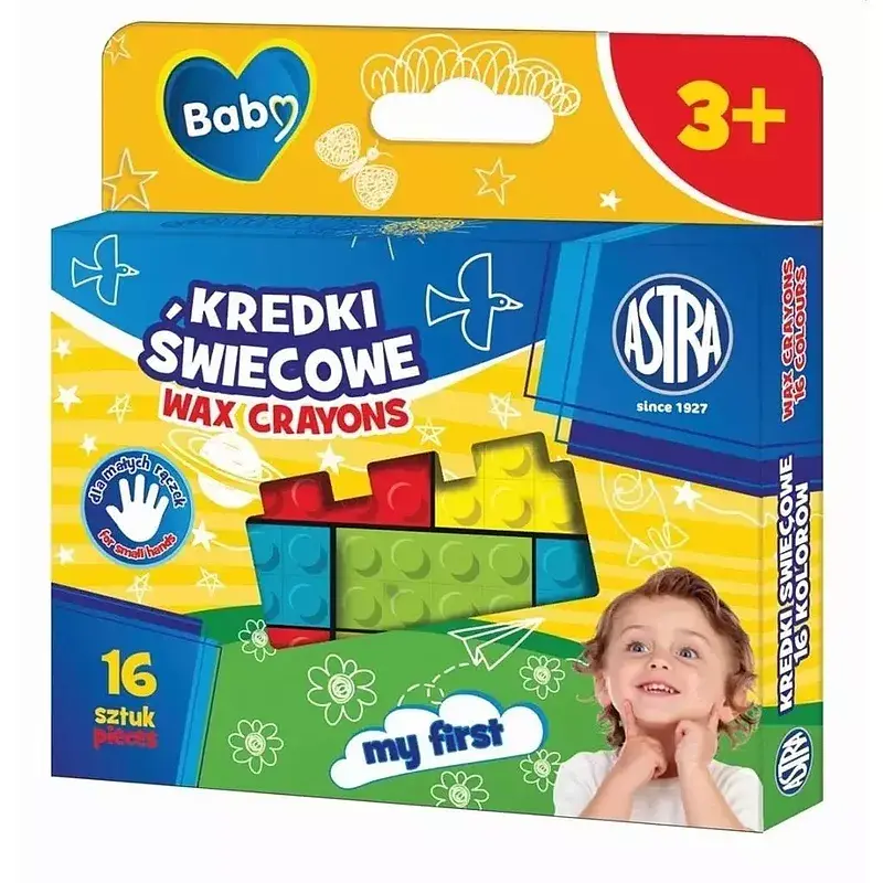 Kredki świecowe astra baby klocki 5 kolorów 16 szt