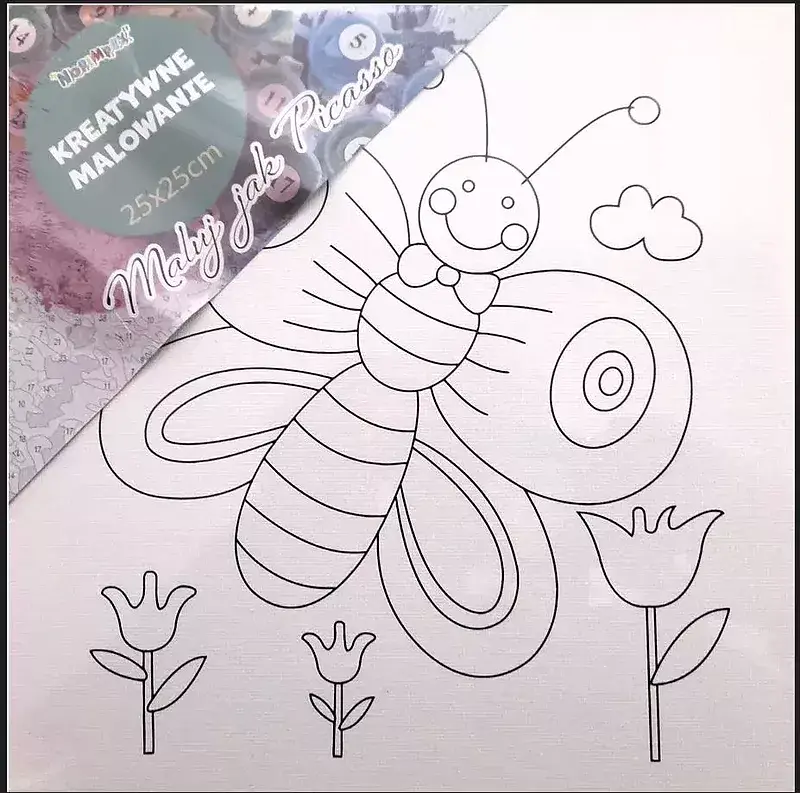 Obrazy do malowania motylek  25cmx25cm