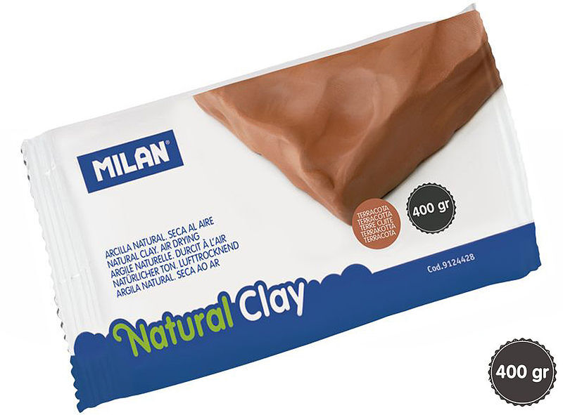 Glina naturalna do modelowania milan samoutwardzalna lub do wypalania 400 g brązowa