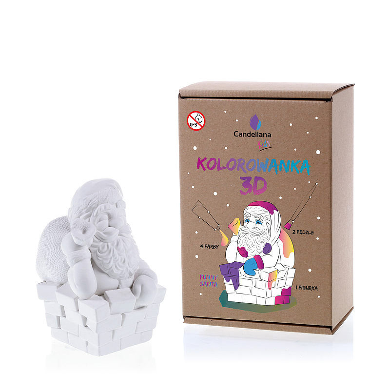 Kolorowanka 3d funny santa