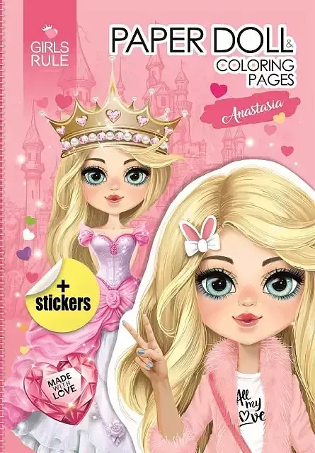 Papierowa lalka do wycinania z naklejkami anastasia