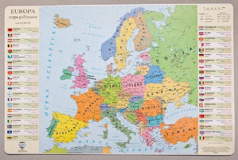 Podkładka mapa polityczna europy