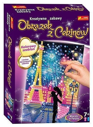 Cekinowy obrazek wieczór w paryżu