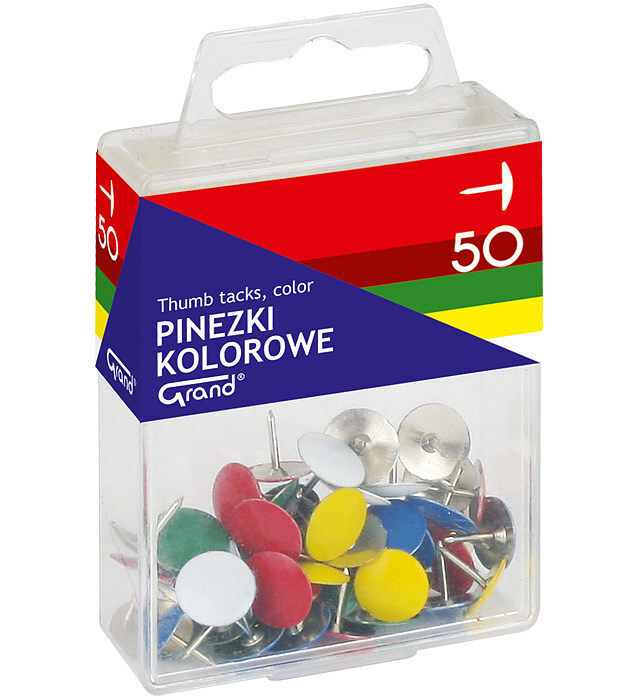 Pinezki grand kolorowe t4 50 sztuk