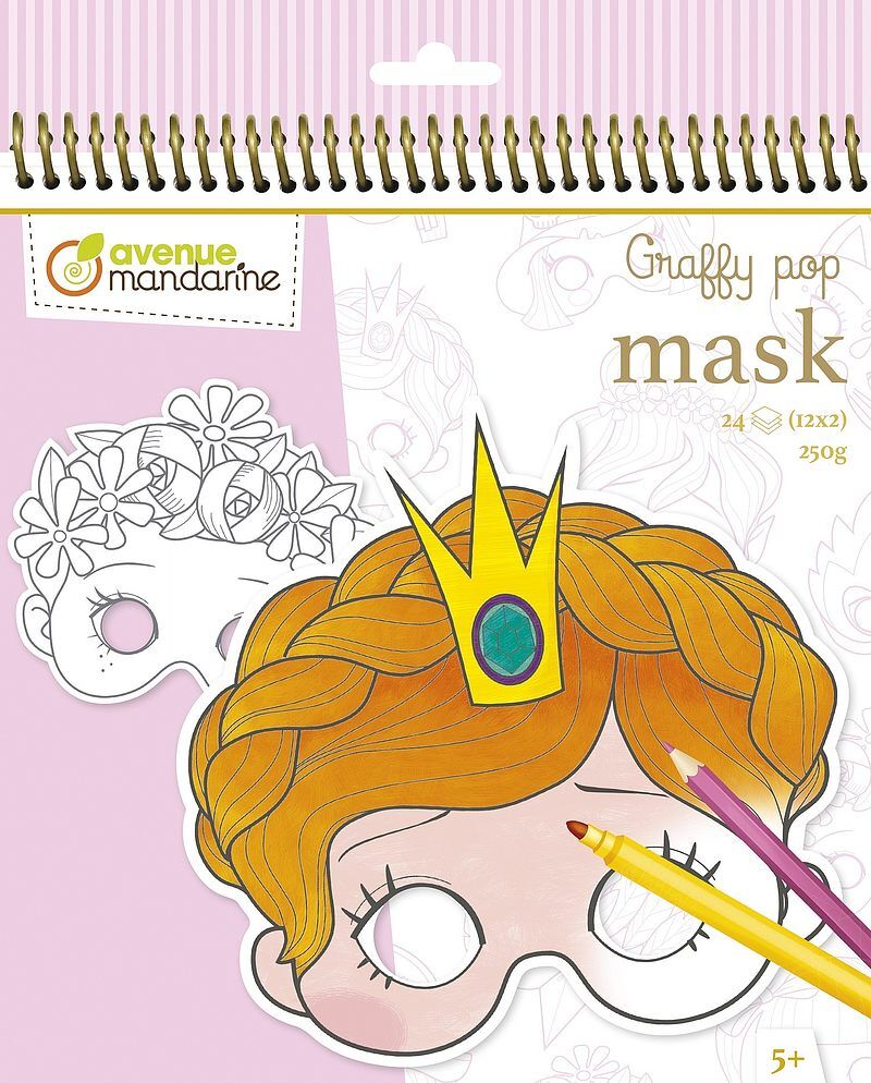 Blok z maskami do kolorowania Graffy Pop Mask - Dziewczynka
